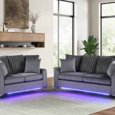 Celina Charcoal - 2PC Sofa & Loveseat Set