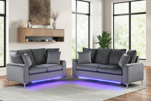 Celina Black- 2PC Sofa & Loveseat Set - Image 2