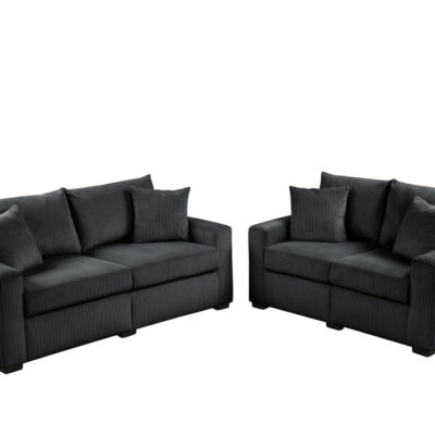 HH1123 Black - Sofa & Loveseat Set