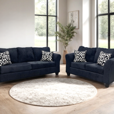 210 BLACK - 2PC Sofa and Loveseat Set
